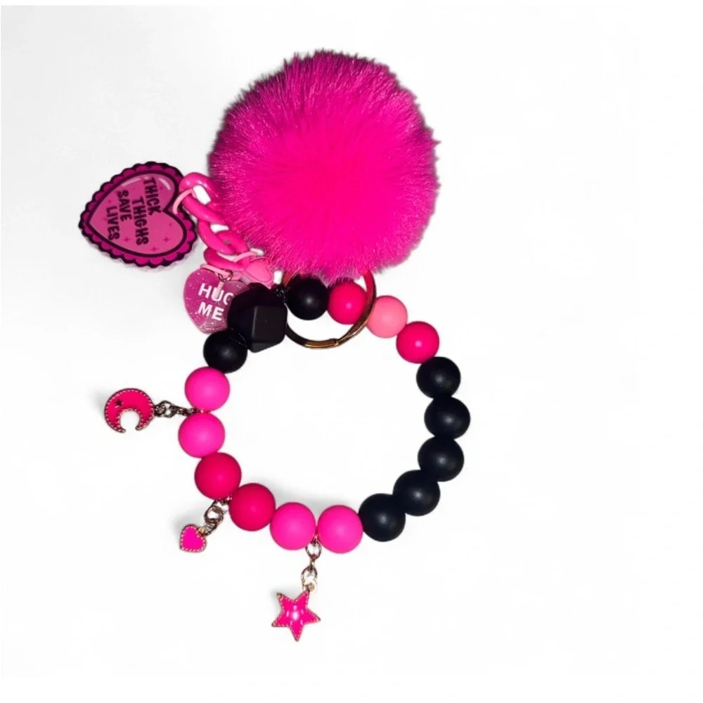 Thick Thighs Save Lifes Women’s Silicone Beaded Keychain